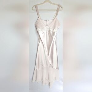 Intimo Donatello Evening wear women's wedding Long Pink pearls Sequins Sz L Y-1